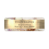 Rückadressschild für Aquarell und Goldfolie (Vorne)