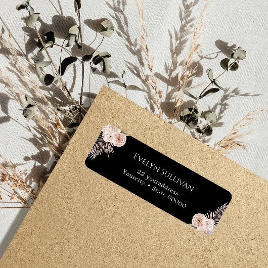 Rückadressschild für tropische Rose