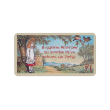 Rückadressschild für Vintage Landvögel