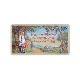 Rückadressschild für Vintage Landvögel Adressaufkleber