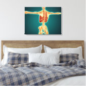 Rückansicht des menschlichen Skeletts mit Nervensy Leinwanddruck (Insitu (Schlafzimmer))
