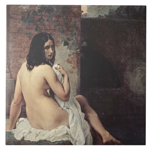 Rückansicht eines Bather (Francesco Hayez) Fliese (Vorderseite)