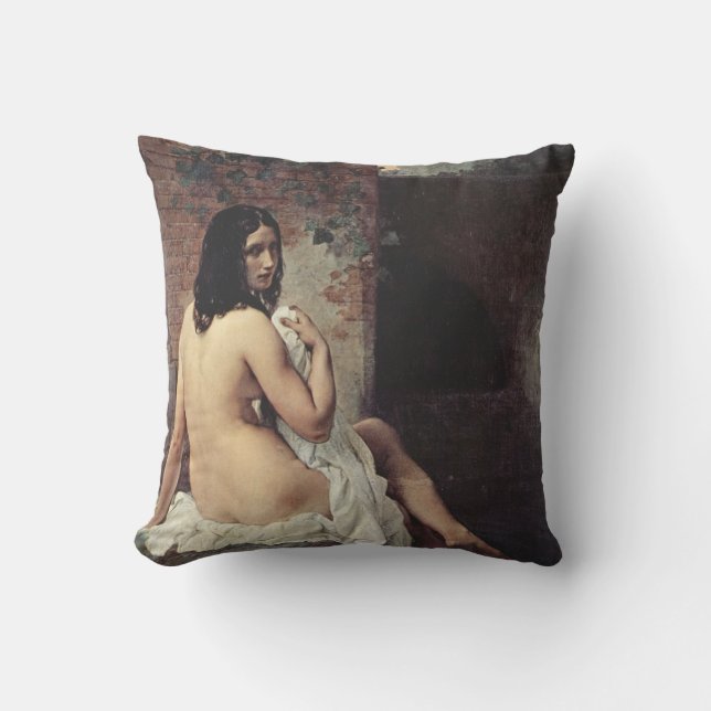 Rückansicht eines Bather (Francesco Hayez) Kissen (Vorderseite)