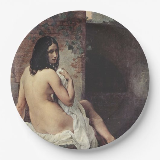 Rückansicht eines Bather (Francesco Hayez) Pappteller (Vorderseite)