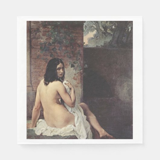 Rückansicht eines Bather (Francesco Hayez) Serviette (Vorderseite)