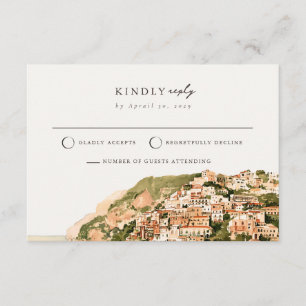 Rückantwortkarte Positano Amalfi-Küste Italien Begleitkarte