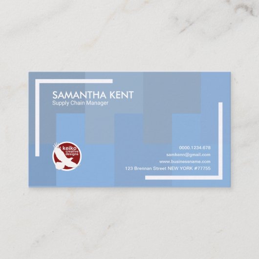 Ruckartig bewegender blaue visitenkarte (Vorderseite)