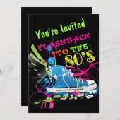 Rückblende auf den Neonsneaker der 80er Jahre Einladung (Vorne/Hinten)