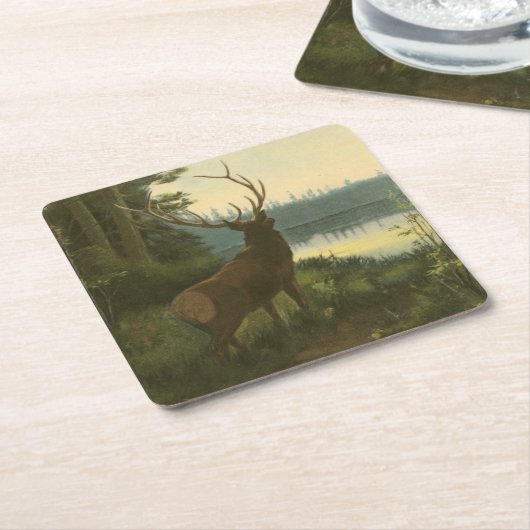 Rückblick auf den Elk Blick auf den See Rechteckiger Pappuntersetzer (angewinkelt)