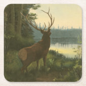 Rückblick auf den Elk Blick auf den See Rechteckiger Pappuntersetzer (Vorderseite)