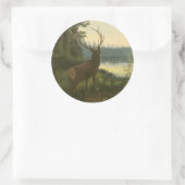 Rückblick auf den Elk Blick auf den See Runder Aufkleber (Tasche)