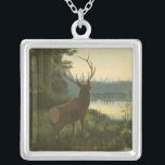 Rückblick auf den Elk Blick auf den See Versilberte Kette<br><div class="desc">Wohnen Sie weit weg von der Natur? Dieses schöne und dennoch klassische Bild vermittelt einen Eindruck von Ruhe und die Farben des Elches sind korrekt,  was dieses Bild sehr realistisch macht. Holen Sie sich diese naturgetreue Kunst auf Ihre Lieblingsprodukte!</div>