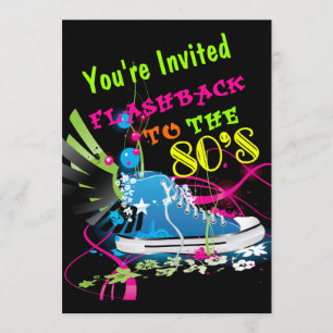 Rückblick auf die 80er Neon-Sneaker Einladung