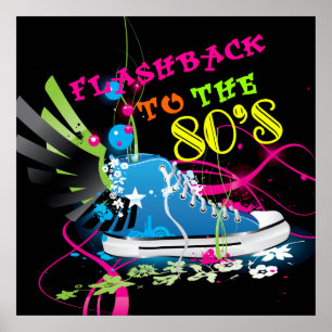 Rückblick auf die 80er Neon-Sneaker Poster