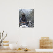 Rückblick auf eine Reitfrau Poster (Küche)