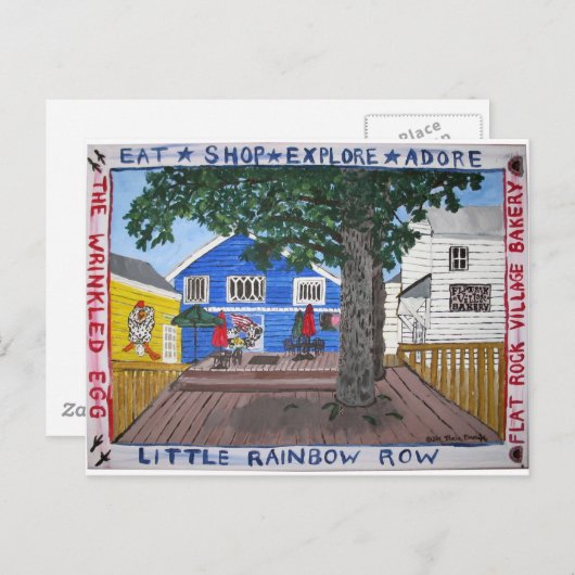 Rücken Deck Little Rainbow Row in Flat Rock NC Postkarte (Vorne/Hinten)