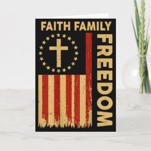 Rücken-patriotischer christlicher Glaube Familie D Karte