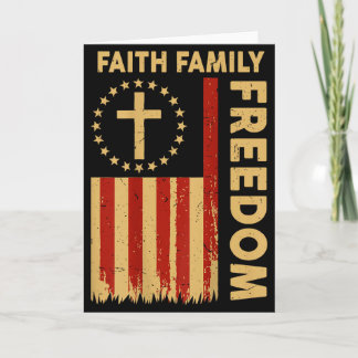Rücken-patriotischer christlicher Glaube Familie D Karte