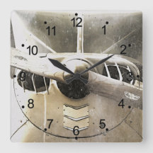 Rücken-Quadrat-Uhr für antikes Flugzeug