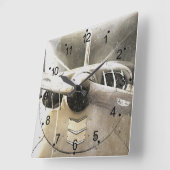 Rücken-Quadrat-Uhr für antikes Flugzeug Quadratische Wanduhr (Winkel)