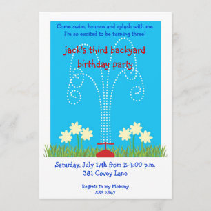 Rücken-Sprinkler-Splash-Bash Einladung