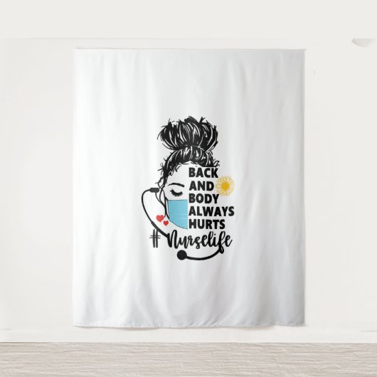 Rücken und Körper schaden dem Krankenleben Wandteppich (Vorderseite)
