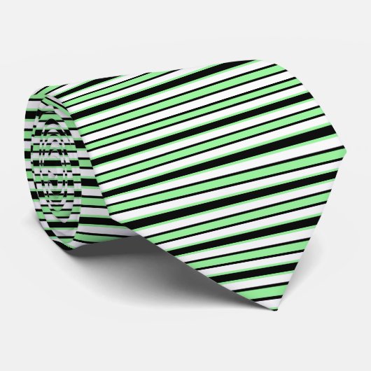 Rücken- und Vierschwarz- und Münzgrün Krawatte (Gerollt)