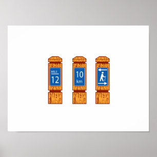 Rücken-Zeichen für Holzkeilmarkierungen Poster