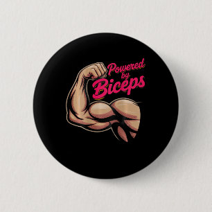 Rückendruck lustiger Gym-Humor Bizeps-Gewinne Powe Button