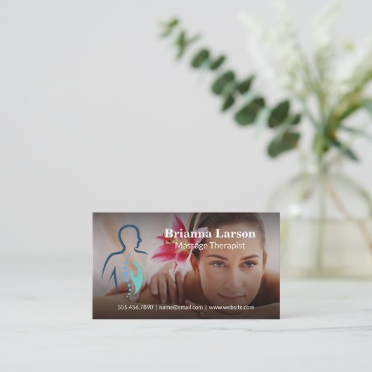 Rückenlogo | Weibliche Massage Visitenkarte (Stehend Vorderseite)