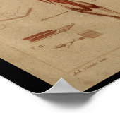 Rückenmuskeln Vintage Anatomie Poster (Ecke)