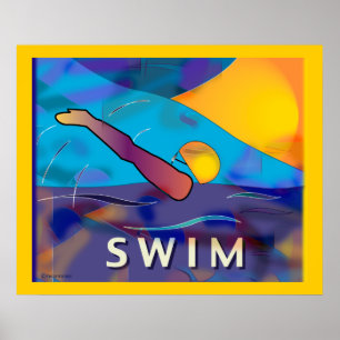 Rückenschwimmen Poster