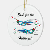 Rückenschwimmen-Verzierung Keramik Ornament (Links)