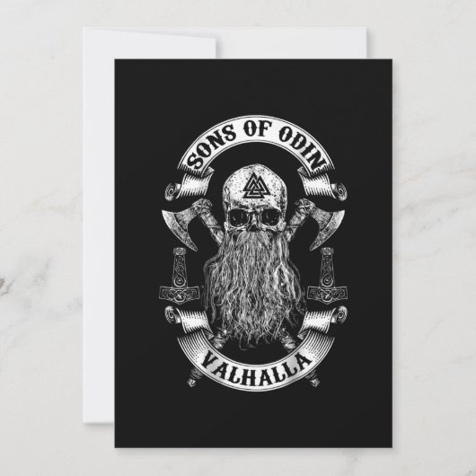 Rückensöhne von Odin- Wikings Nordisch Einladung (Vorderseite)