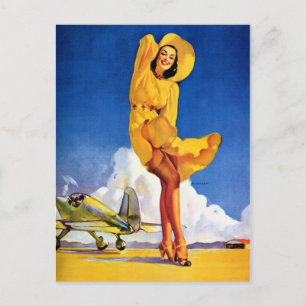 Rückenwind Pin Up Postkarte