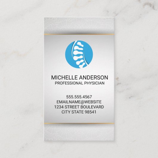 Rückenwirbelsäule | Gesundheit und Wellness Visitenkarte (Vorderseite)
