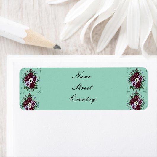 Rücketikett Veilchenstrauß (Insitu)