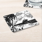 Rückfahrt Rechteckiger Pappuntersetzer (angewinkelt)