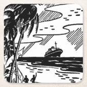 Rückfahrt Rechteckiger Pappuntersetzer (Vorderseite)