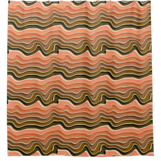 Rückfluss | Earthy Wavy Duschvorhang (Vorderseite)