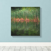 Rückflüsse der Katzen im Teichbereich Leinwanddruck (Insitu (Holzboden))