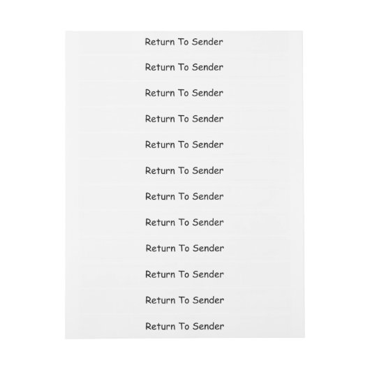 Rückgabe an das Wraparound-Adressenlabel des Absen (Bogen)