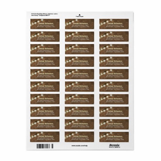 Rückgabe rustikaler Adressetiketten mit Zeichenfol (Vorne)