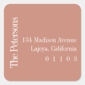 Rückgabeadresse am lässigen Platz Quadratischer Aufkleber (Vorderseite)