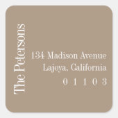 Rückgabeadresse am lässigen Platz Quadratischer Aufkleber (Vorderseite)