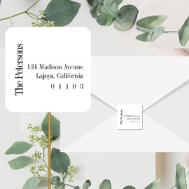 Rückgabeadresse am lässigen Platz Quadratischer Aufkleber