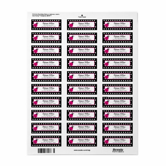 Rückgabeadresse Etikett Black Spring Time Lady Bug (Vorne)