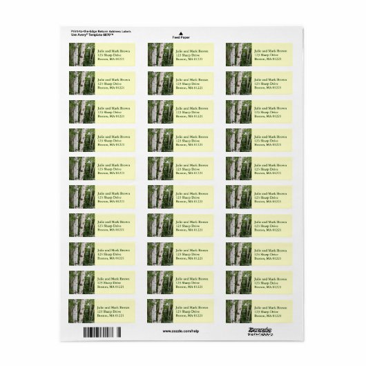 Rückgabeadresse für Birch Tree (Vorne)