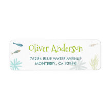 Rückgabeadresse für Blauer Fisch Etikett 2