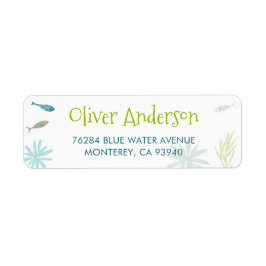 Rückgabeadresse für Blauer Fisch Etikett 2